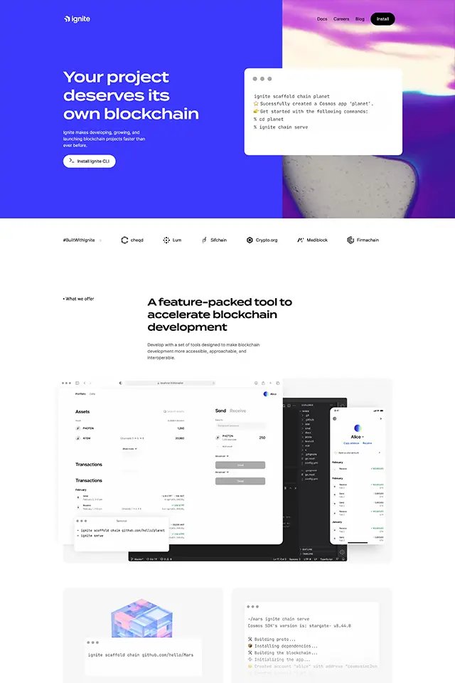 Ignite landing page