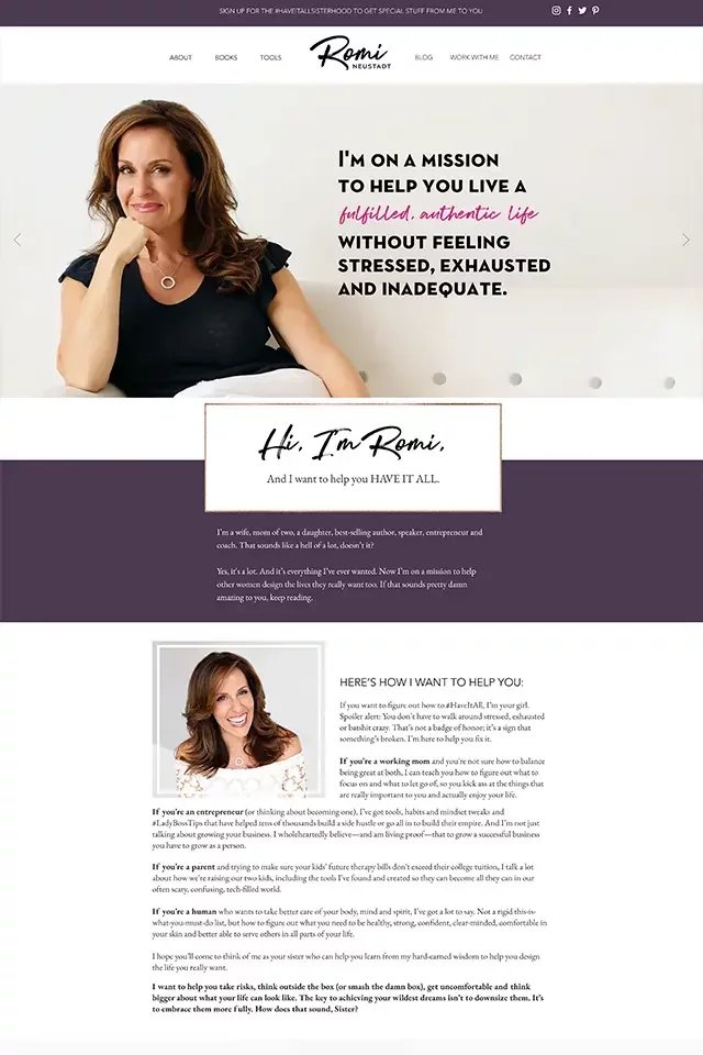 Romi Neustadt landing page