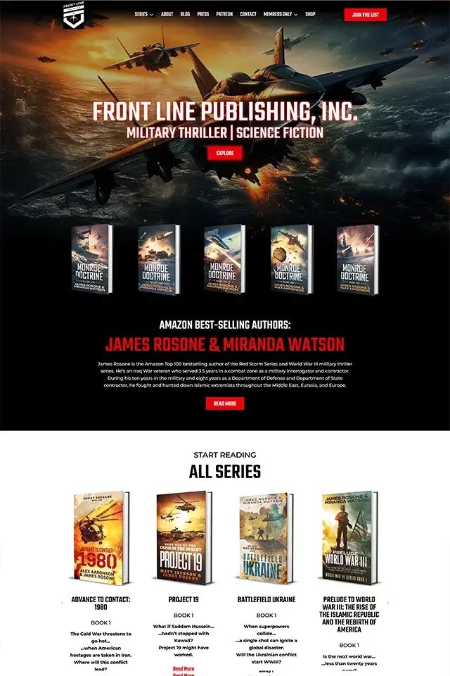 Front Line Publishing landing page