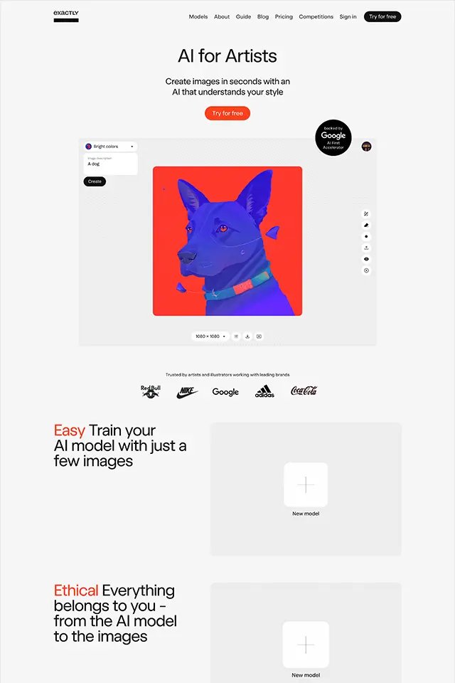 Exactly landing page