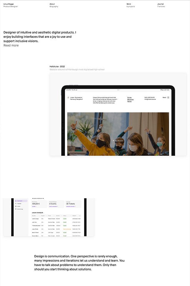 Linus Rogge landing page