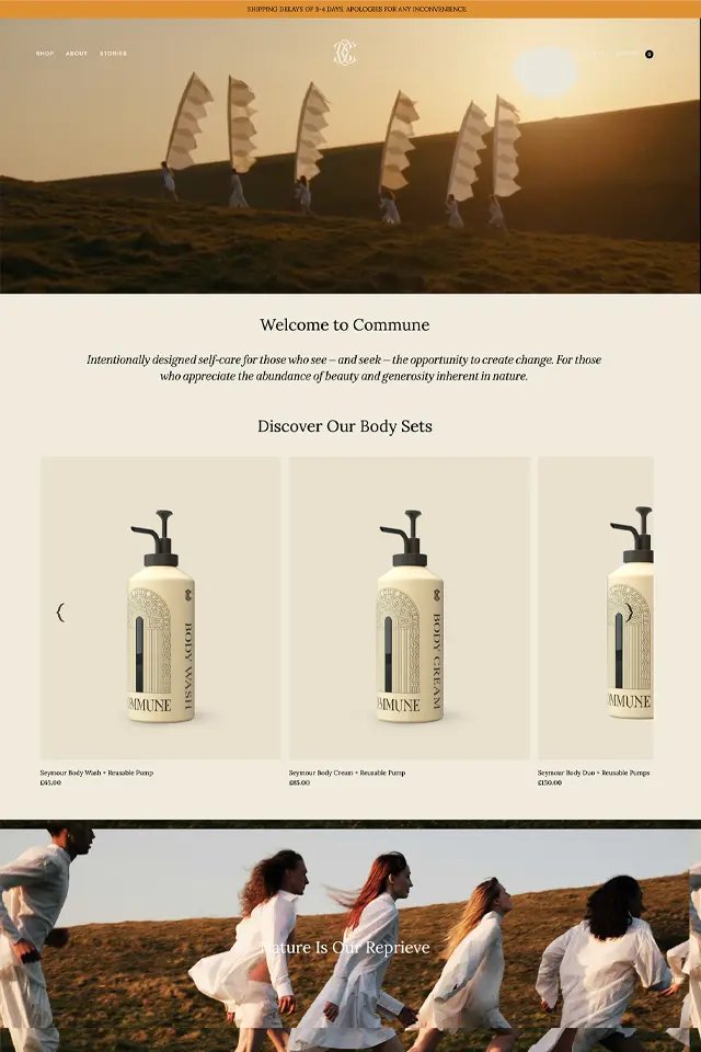 Commune landing page