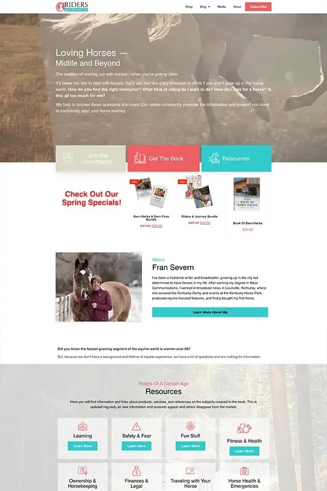 Fran Severn landing page