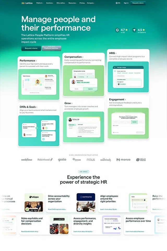 Lattice landing page
