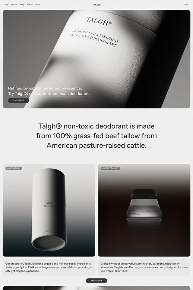 Talgh landing page