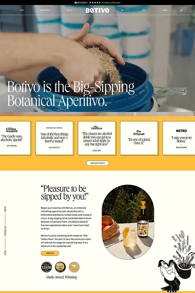 Botivo landing page