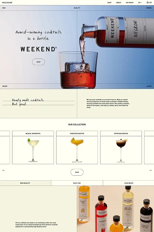 WEEKEND landing page