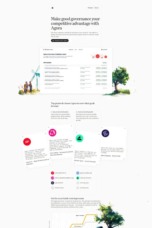 Agora landing page
