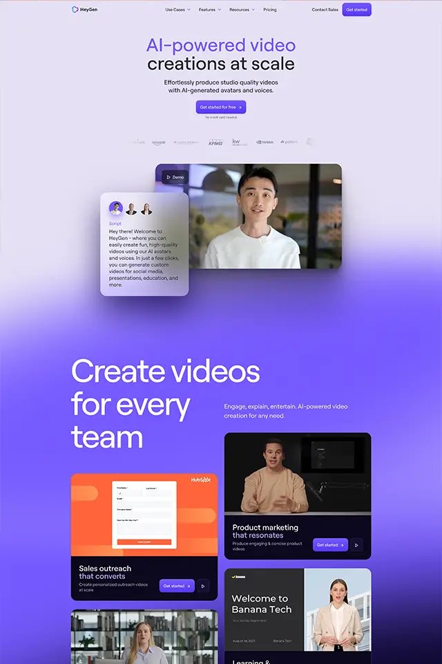 HeyGen landing page
