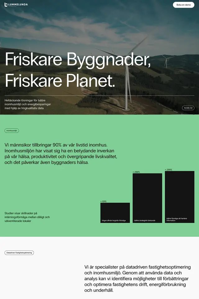 Lummelunda landing page