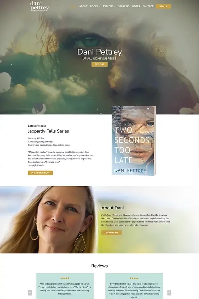 Dani Pettrey landing page