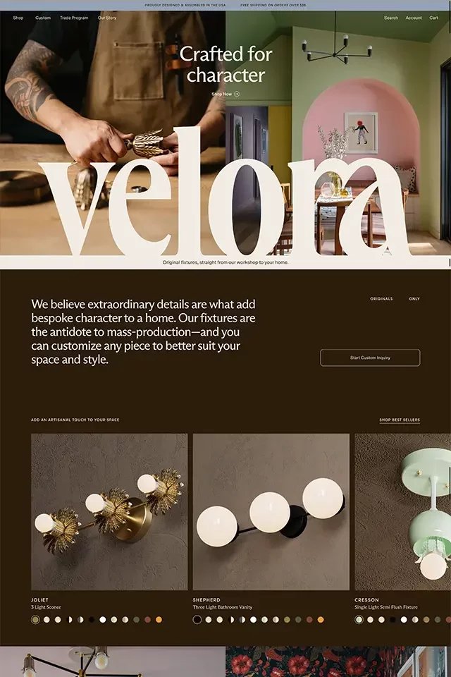 Velora landing page