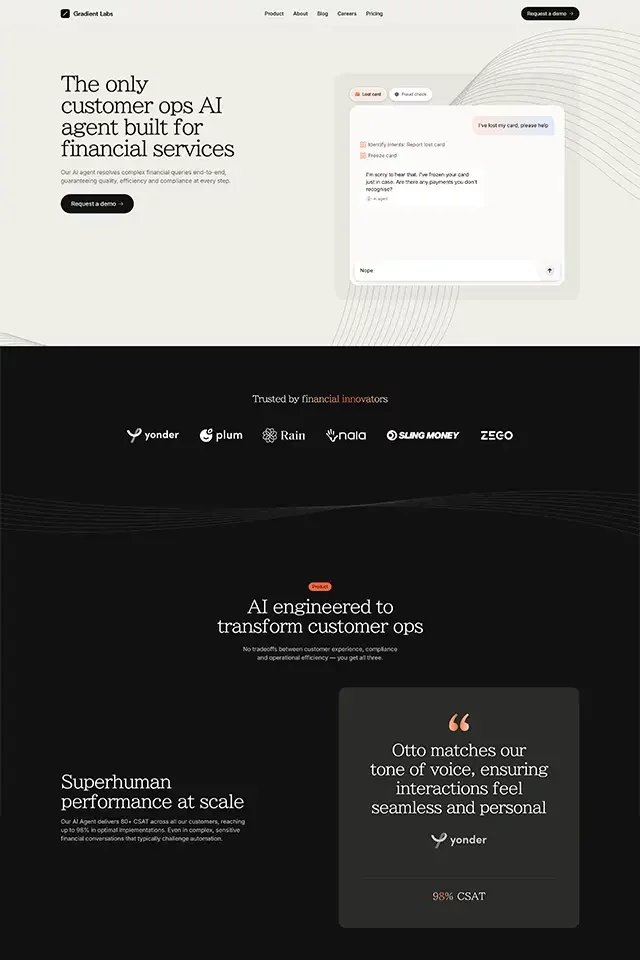 Gradient Labs landing page