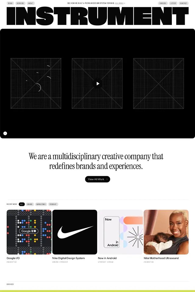 Instrument landing page