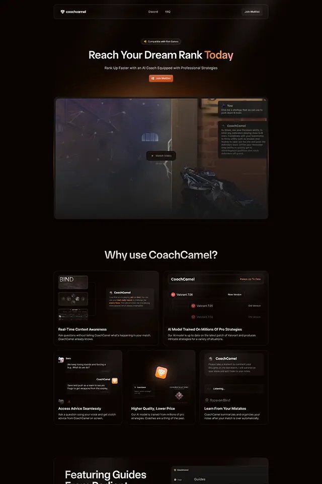 CoachCamel landing page