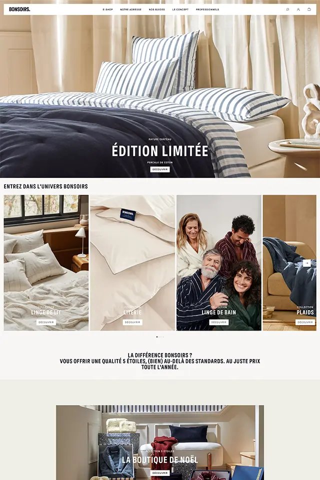 Bonsoirs landing page