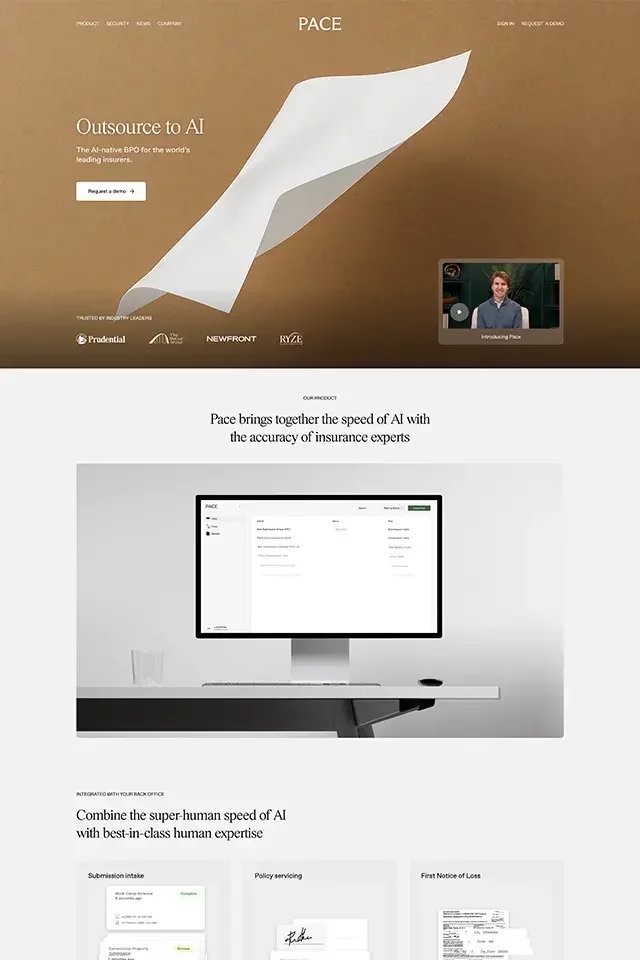 Pace landing page
