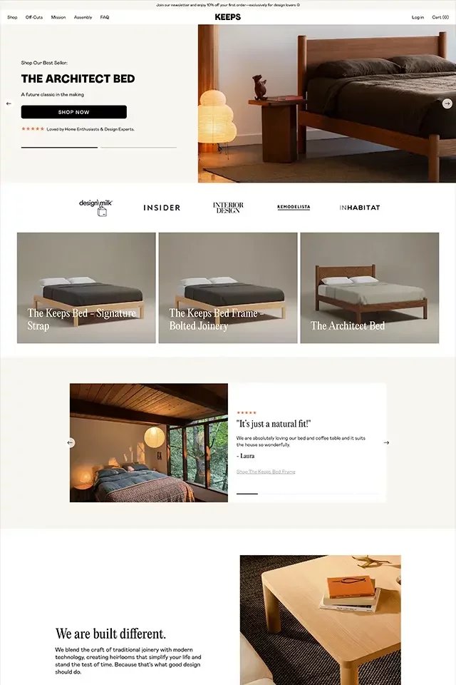 Keeps Home landing page