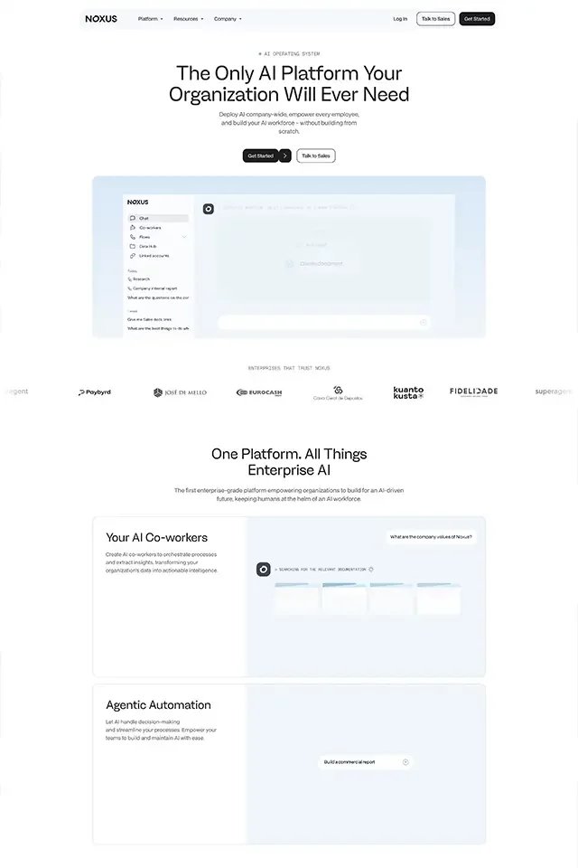 Noxus landing page