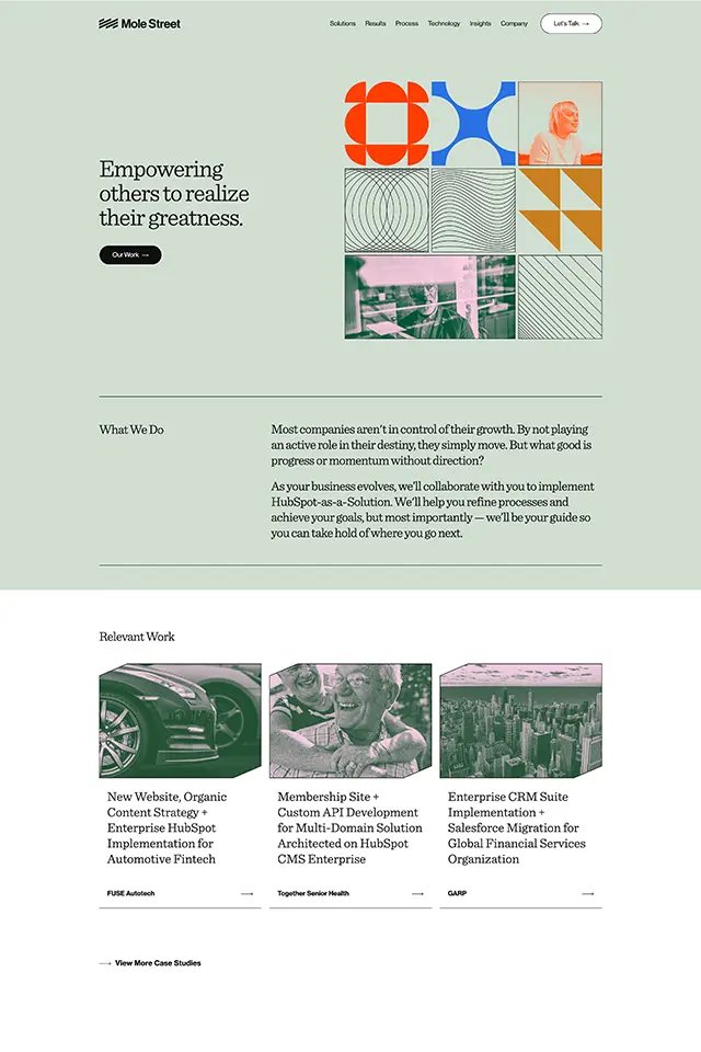 Mole Street landing page