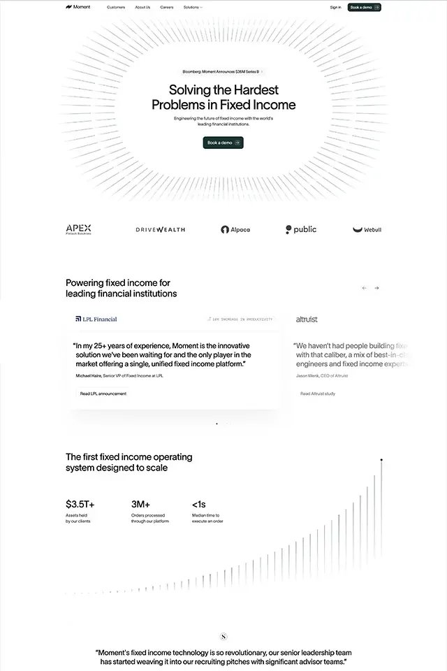 Moment landing page
