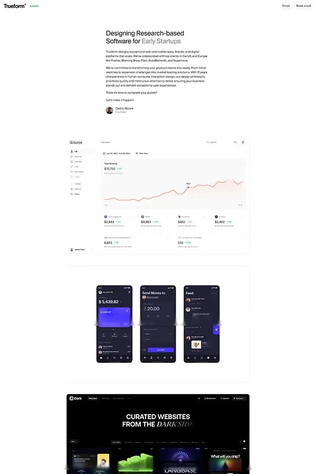 Trueform landing page