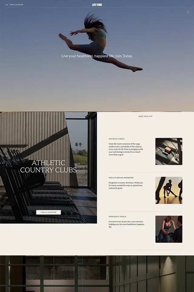 Lifetime landing page