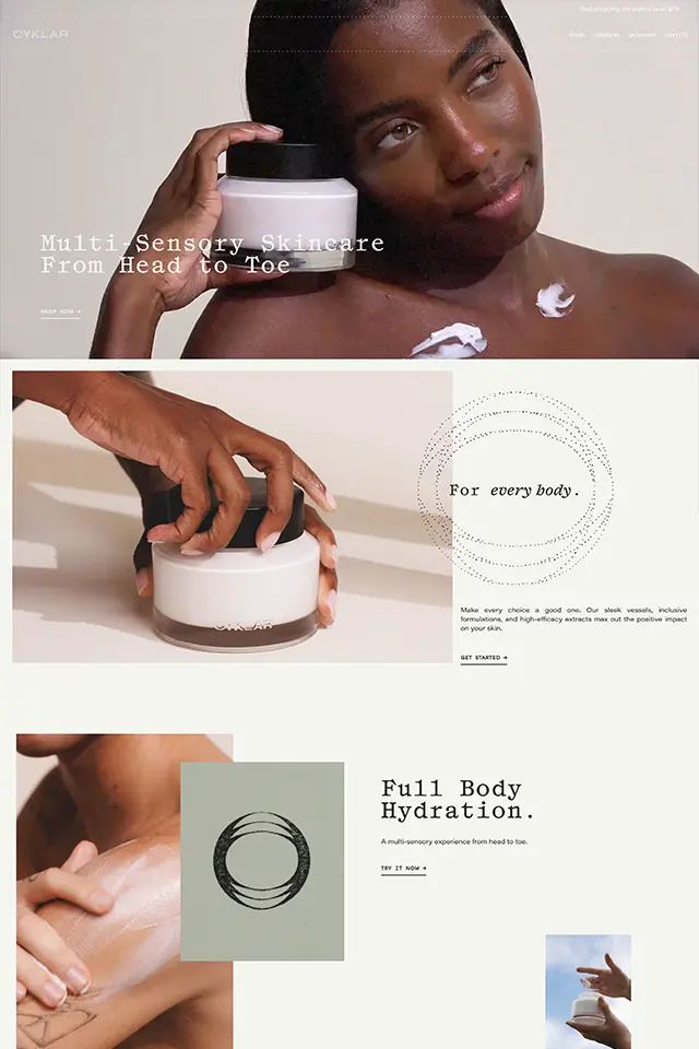 Cyklar landing page
