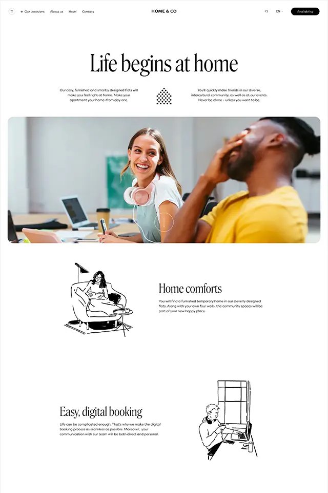 Home & Co landing page