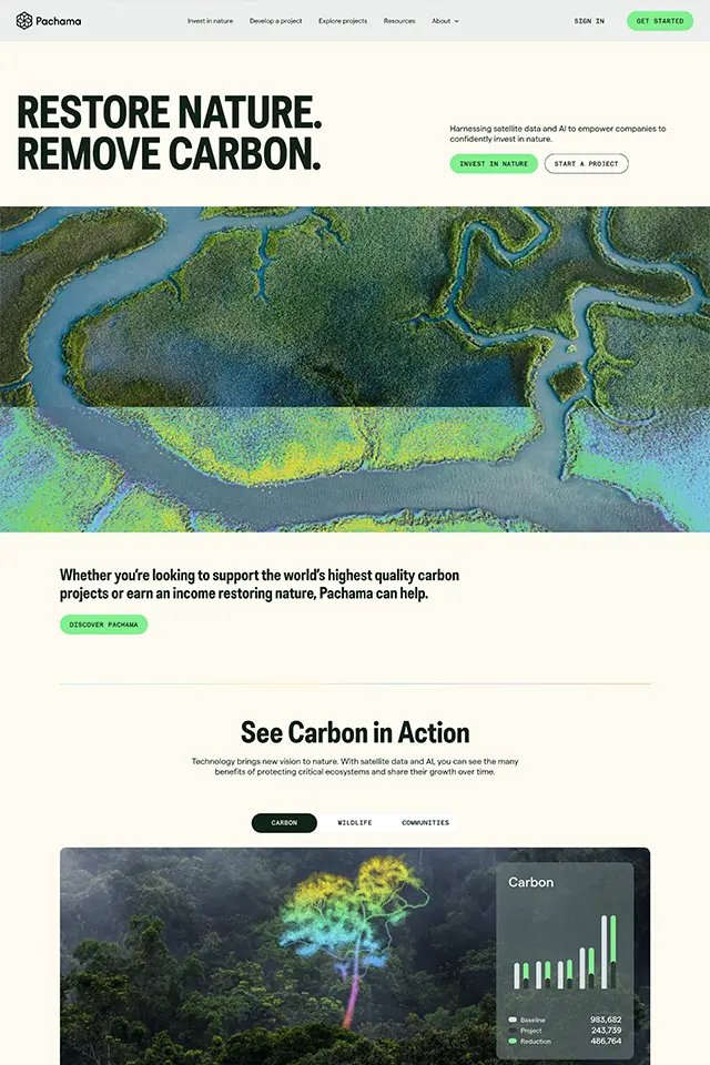 Pachama landing page
