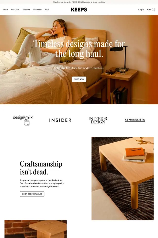 Keeps Home landing page