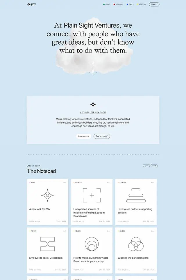 Plain Sight Ventures landing page