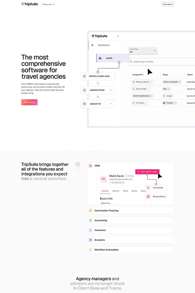 TripSuite landing page